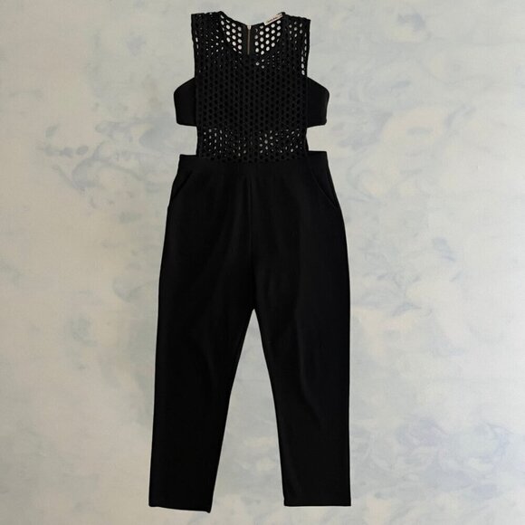 Pants - Cherry Koko Black Knit Bandeau Top Tapered Leg Jumpsuit
